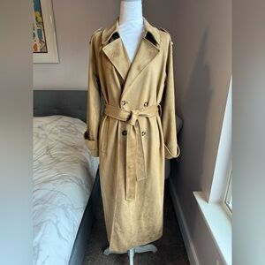 Abercrombie & Fitch A&F Faux Suede Trench Coat Size S